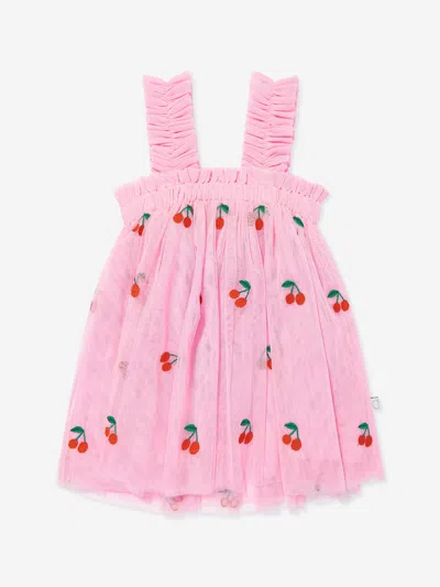 Stella Mccartney Baby Girls Embroidered Cherries Dress In Pink