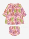 Stella Mccartney Baby Girls Flower Dress With Knickers In Pink