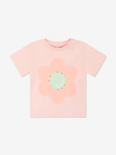 Stella Mccartney Babies'  Kids Girls Pink Flower Cotton T-shirt
