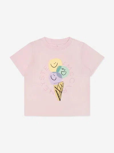 Stella Mccartney Baby Girls Ice Cream Logo T-shirt In Pink