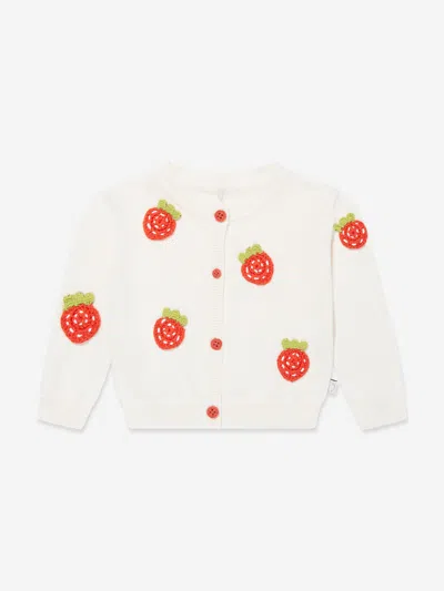 Stella Mccartney Baby Girls Knitted Strawberry Cardigan In White