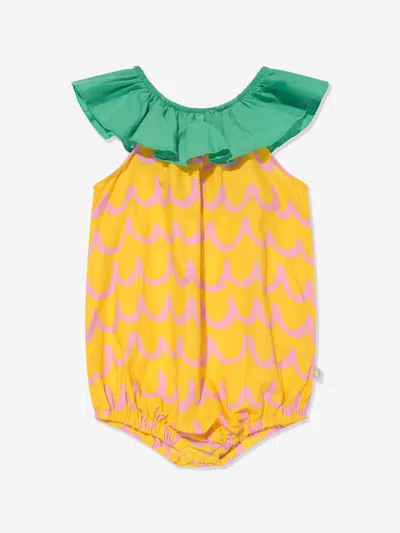 Stella Mccartney Baby Girls Pineapple Romper In Yellow