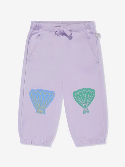 Stella Mccartney Seashell-print Cotton Track Pants In Purple