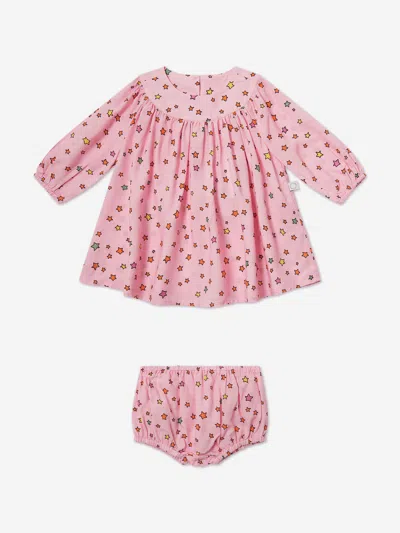 Stella Mccartney Baby Girls Star Dress With Knickers In Pink
