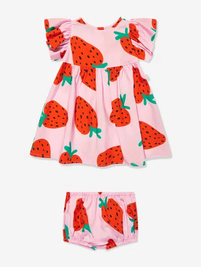 Stella Mccartney Baby Girls Strawberry Dress With Knickers In Pink