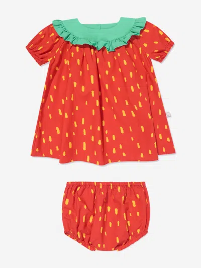 Stella Mccartney Baby Girls Strawberry Dress With Knickers In Red
