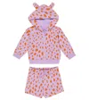 Stella Mccartney Baby Hoodie And Shorts Set In Glicine/arancio