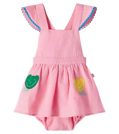 Stella Mccartney Baby Linen-blend Dress And Bloomers Set In Pink