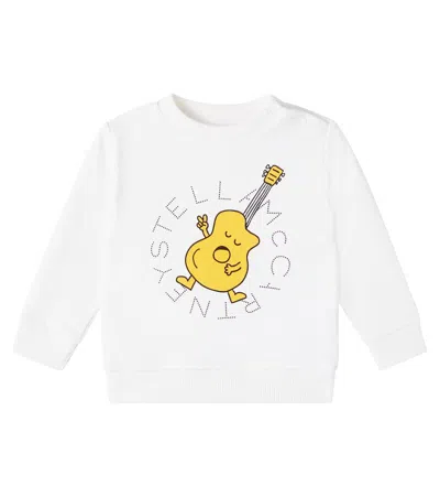 Stella Mccartney Baby Logo Cotton Fleece Sweatshirt In White