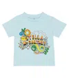 Stella Mccartney Logo-print Cotton T-shirt In Light Blue