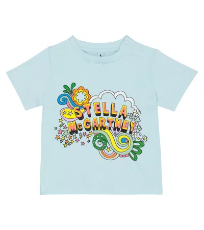 Stella Mccartney Logo-print Cotton T-shirt In Blau