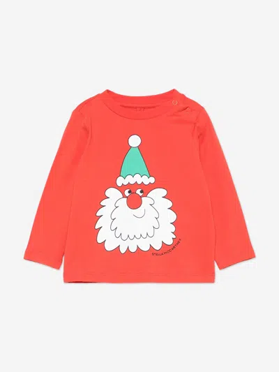 Stella Mccartney Kids'  Baby Long Sleeve Santa T-shirt In Red