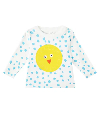 Stella Mccartney Baby Polka-dot Cotton Jersey Top In Weiss