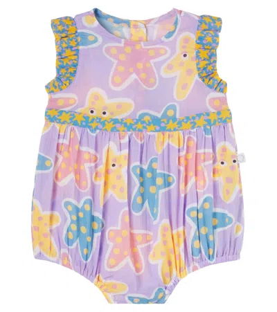 Stella Mccartney Baby Printed Cotton Bodysuit In Purple