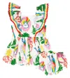 Stella Mccartney Baby Printed Cotton Dress And Bloomers Set In Ivory/colourful