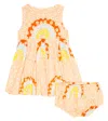 Stella Mccartney Baby Printed Cotton Dress And Bloomers Set In Rosa/multicolor