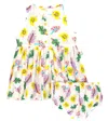 Stella Mccartney Baby Printed Cotton Dress And Bloomers Set In White/colourful