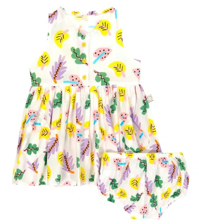 Stella Mccartney Baby Printed Cotton Dress And Bloomers Set In White/colourful