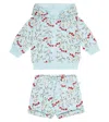 Stella Mccartney Baby Printed Cotton Hoodie And Shorts Set In Light Blue/colourful