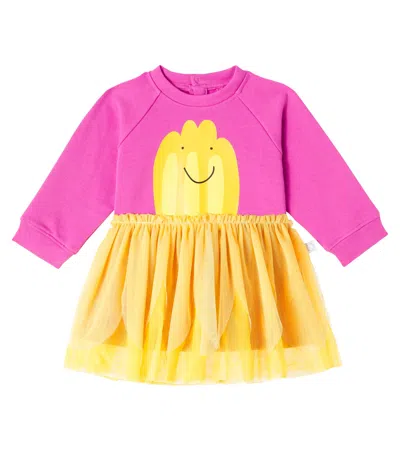 Stella Mccartney Kids' Baby Printed Cotton Jersey Dress In Pink
