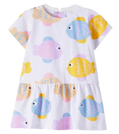 Stella Mccartney Kids' Baby Printed Cotton Jersey Dress In White