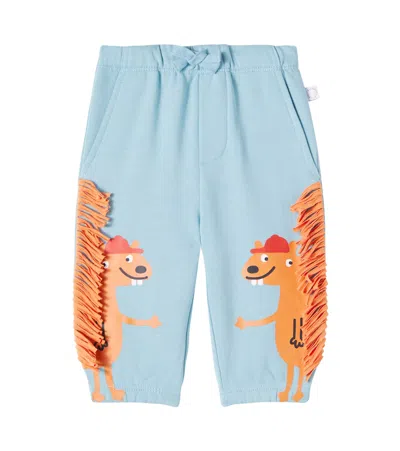 Stella Mccartney Baby Printed Cotton Jersey Sweatpants In Blue