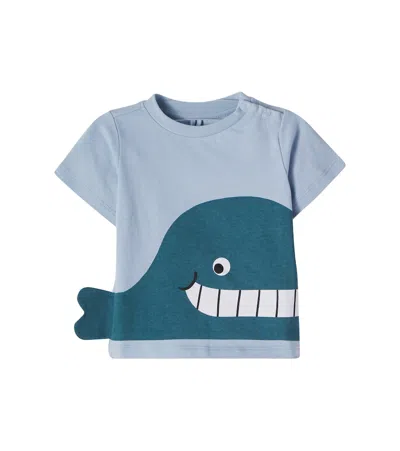 Stella Mccartney Baby Printed Cotton Jersey T-shirt In Blue