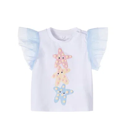 Stella Mccartney Baby Printed Cotton Jersey Top In White