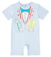 Stella Mccartney Baby Printed Cotton Jumpsuit In Blue