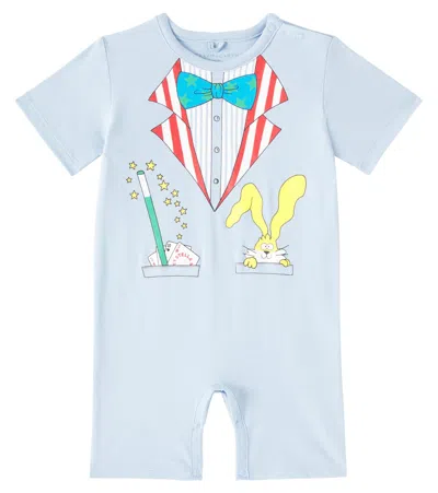 Stella Mccartney Baby Printed Cotton Jumpsuit In Blue