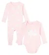 Stella Mccartney Baby Printed Cotton Onesie And Bodysuit Set In Pink