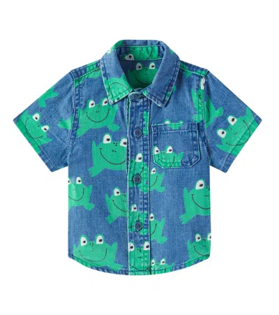 Stella Mccartney Baby Printed Cotton Shirt In Blue