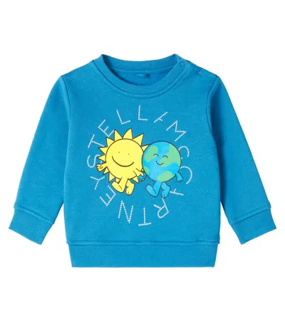 Stella Mccartney Baby Printed Cotton Sweatshirt In Blue