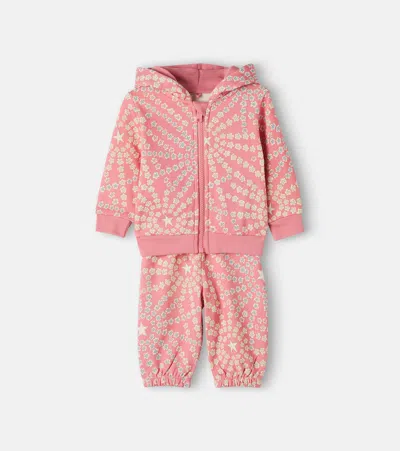 Stella Mccartney Kids' Baby Printed Cotton Tracksuit In Rosa Antico/multicol