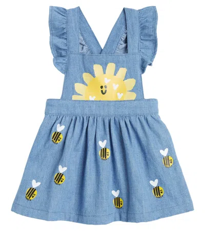 Stella Mccartney Baby Bedrucktes Kleid Aus Denim In Blau