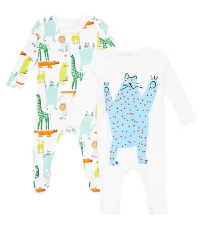 Stella Mccartney Baby Set Of 2 Printed Cotton Onesies In White/colourful