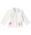 Stella Mccartney Baby Striped Printed Denim Jacket In White