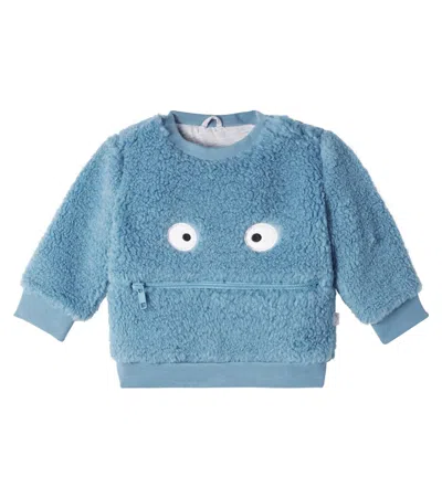 Stella Mccartney Baby Teddy Fleece Sweatshirt In Blue