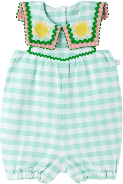 Stella Mccartney Baby White & Blue Sunshine Romper In 100ve White Blu