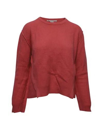 Stella Mccartney Back Slit Oversized Jumper In Coral Pink Wool