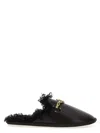 Stella Mccartney Ryder Plush Faux Leather Flat Mules In Coffe/black