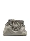 Stella Mccartney Falabella Mini Drawstring Bag Eco Shiny In Gray