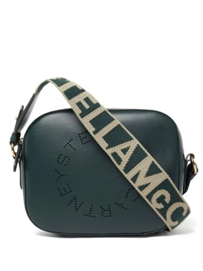 Stella Mccartney Small Perforated-logo Camera Bag In Black