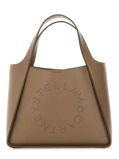 Stella Mccartney Bag With Shoulder Strap And Logo In Sand