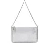 Stella Mccartney Chain Strap Rectangular Clutch Bag In Silver