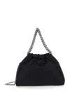 Stella Mccartney 'falabella Mini' Black Handbag With Chain Shoulder Strap And Pendant With Logo In Tech Fabric Woman In Black