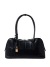 Stella Mccartney 'ryder' Black Medium Handbag With Padlock Detail On The Front And Two Top Handles In Black