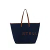 Stella Mccartney Eco Logo Lettering Denim Tote Bag In Blue