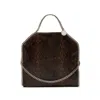 Stella Mccartney Falabella Fold-over Snakeskin-effect Tote Bag In Brown