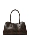 Stella Mccartney Ryder Snakeskin Embossed Faux Leather Tote In Brown
